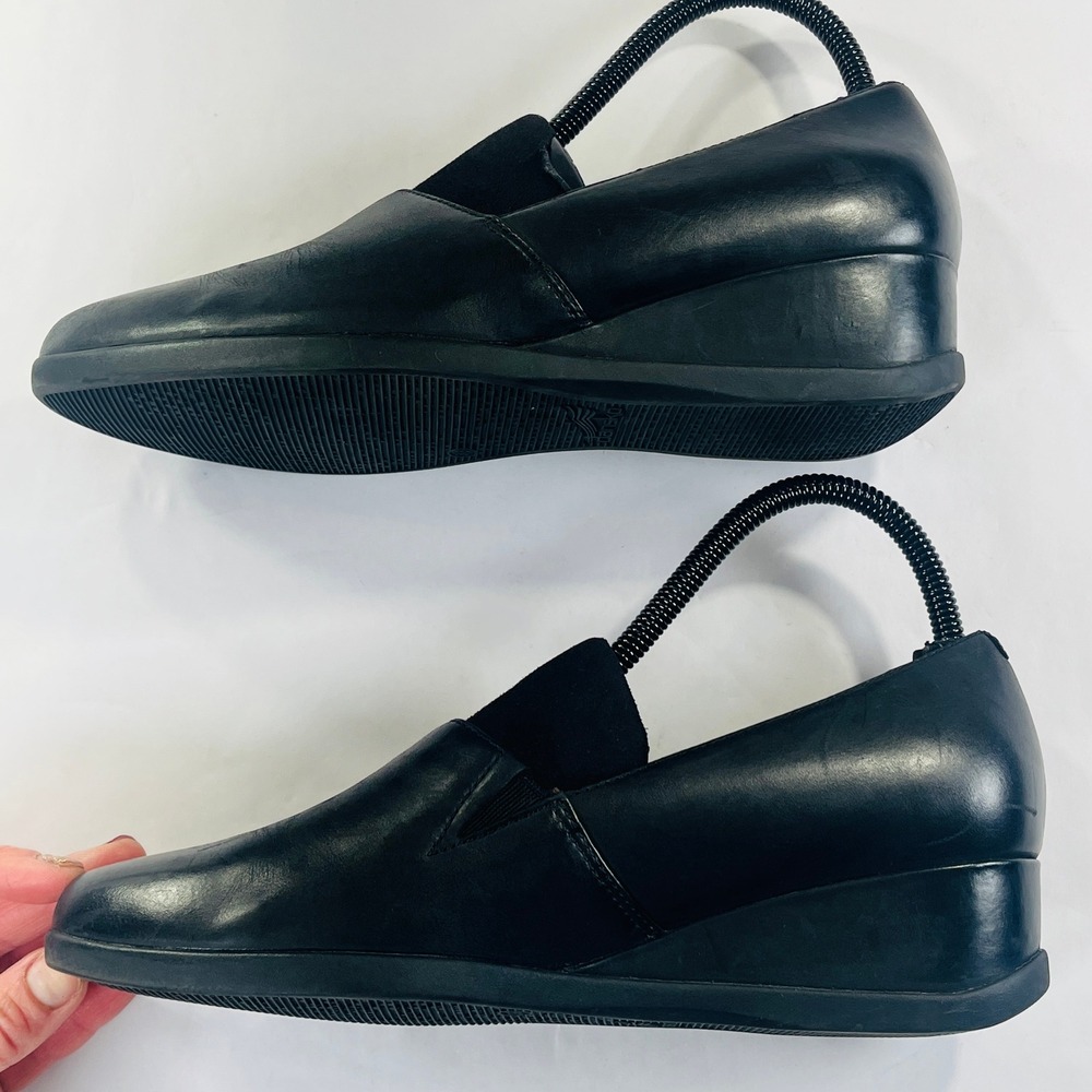 Dansko Shanda Shoes Womens 38/7.5-8‎ Black Leather Waterproof Wedge Heel Comfort - Picture 8 of 12